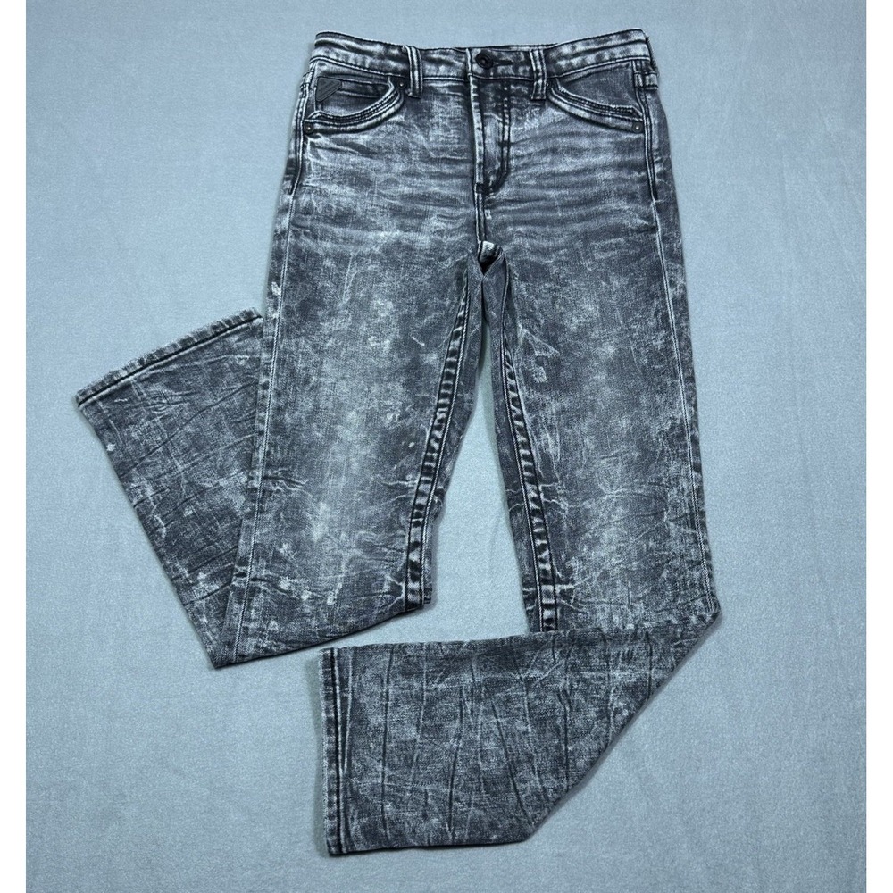 Salvage Supply Co Jeans 16R (26x28) Black Acid Wash Slim Straight Stretch Boys